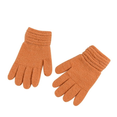 

Shpwfbe Baby Girls Boys Winter Warm Solid Knitted Flip Finger Mittens Kids Gloves