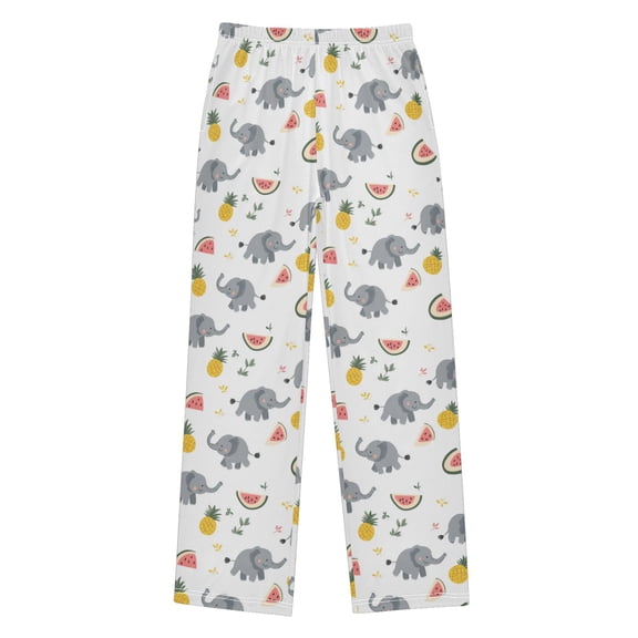 Wobogo Elephant Fruit Picture Long Pajama Pants Bottoms Soft Sleepwear with Pockets