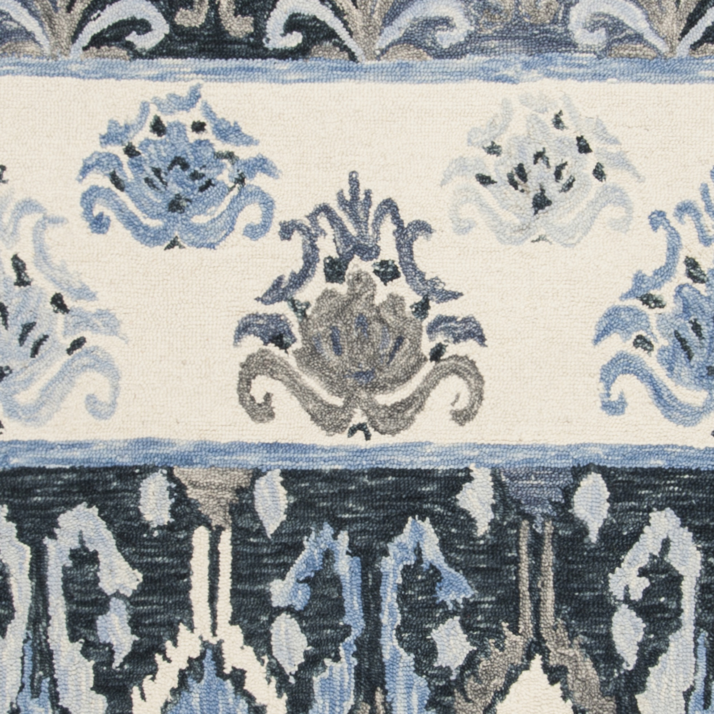 SAFAVIEH Suzani Audra Southwestern Wool Area Rug, Blue/Ivory, 8' x 10'