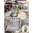 thumbnail image 5 of Outdoor Tablecloths with Umbrella Hole & Zipper, Rustic Groundhog Round Tablecloth 54 Inch, Spring Floral Butterfly Botanical Waterproof Table Cloth, Patio/Pool/Picnic Table Covers, 5 of 8