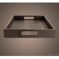 thumbnail image 5 of Home Redefined 17.5”x12” Rectangle Snake Faux Leather Decorative Serving Tray with Handles, Brown, 5 of 7
