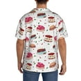 thumbnail image 3 of Uemuo Birthday Cake Pattern Cotton Linen Short Sleeve Shirts,Casual Lightweight Button Down Shirts,Vacation Beach Summer Tops-Small, 3 of 7