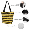 thumbnail image 3 of Kdxio Striped With Bees Women Reusable Grocery Bags Foldable Ripstop,Reusable Shopping Bags for Shopping,Gym,Gift, 3 of 5