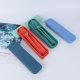 thumbnail image 3 of Xiao Hua juegos de cubiertos reutilizables de paja de trigo, portátiles, para cuchillos, tenedores y cucharas, para picnic, camping o uso diario, ecológicos (verde oscuro), 3 of 4
