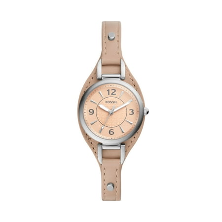 Fossil Women's Carlie Three-Hand Latte Eco Leather Watch