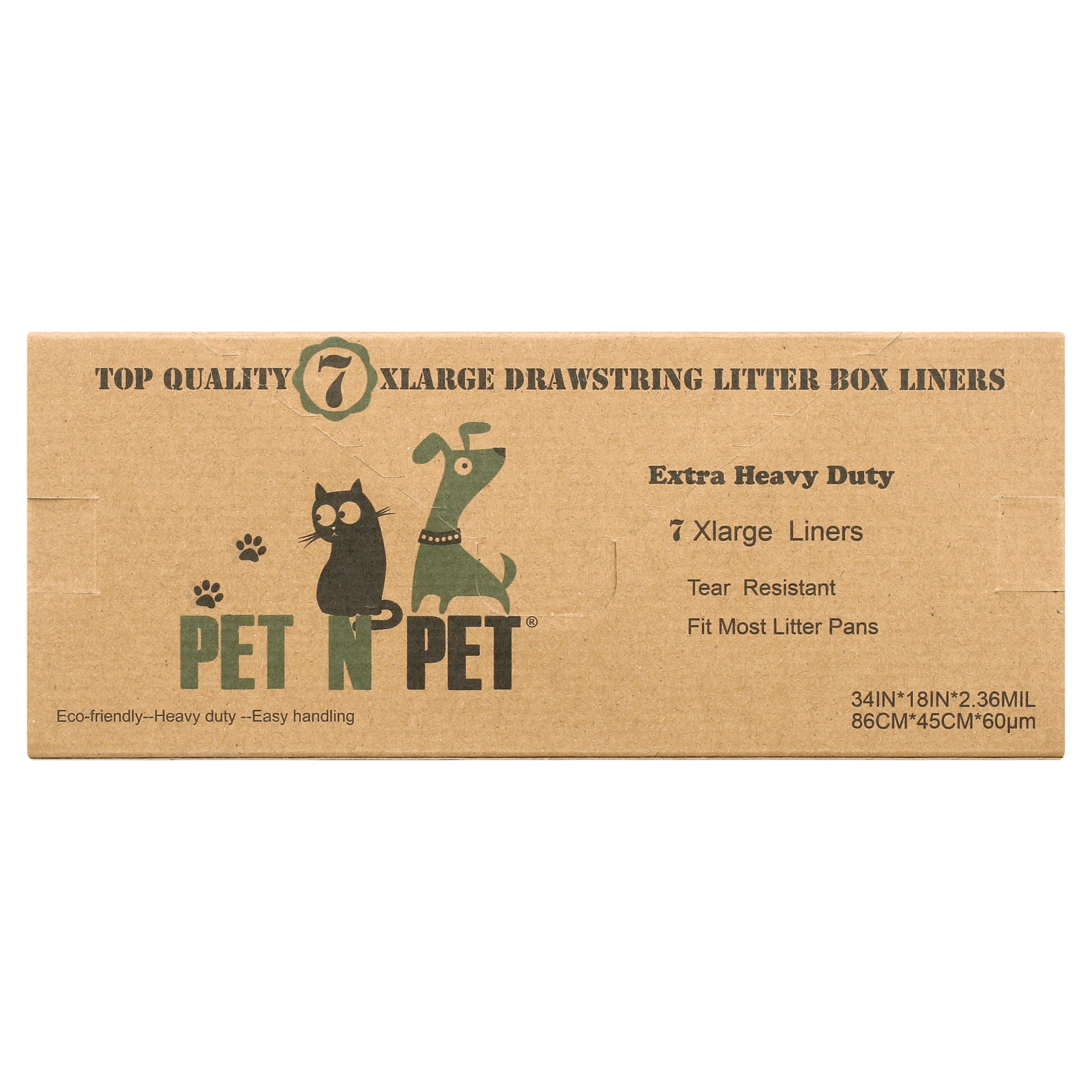 "PET N PET Cat Litter Box Liners,Drawstring Litter Liner Bag,Extra Large Size,Pan Liners 7 Counts"