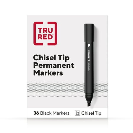 UPC: 0718103316323 | TRU RED Tank Permanent Markers Chisel Tip Blk 36/Pack TR54544