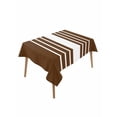 thumbnail image 2 of Brown White Stripe Tablecloth Rectangle Table Cloth 52x70, Waterproof Tablecloth Outdoor Table Cloth, Modern Rustic Vertical Striped Washable Table Cover for Kitchen Dinning Party, 2 of 8