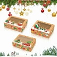 thumbnail image 4 of Wzzjkit Christmas Kraft Paper Box with PVC Window Gingerbread Box Food Packaging Box with Inner Coating, 4 of 8