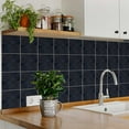 thumbnail image 3 of Mi Alma Black Solid Color Peel & Stick Vinyl Backsplash Tiles 5x5, 24 pcs, 3 of 13
