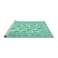 thumbnail image 2 of Ahgly Company Machine Washable Indoor Square Persian Turquoise Blue Traditional Area Rugs, 7' Square, 2 of 4
