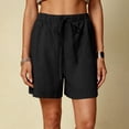 thumbnail image 3 of Bermuda Shorts for Women High Waisted Cotton Linen Shorts Casual Loose Drawstring Elastic Summer 2026 Beach Clothes, XL, 3 of 8
