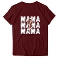 thumbnail image 4 of Mujeres Manga Corta Tops Impreso Cuello Redondo Camiseta Superior, Poliéster Spandex Vintage Humor, 4 of 4