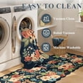 thumbnail image 6 of 2x4 Washable Runner Rugs, Non Slip Floral Print Entryway Rug with Soft Low Pile, Lightweight Mat for Living Room, Bathroom, Bedroom, Kitchen, Navy Blue, 6 of 9