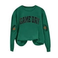 thumbnail image 2 of Gamivast Crewneck Sweatshirts Women Funny Football Graphic Drop Shoulder Crewneck Sweatshirt Loose Casual Long Sleeve Game Day Pullover Superbowl Outfit, 2 of 3