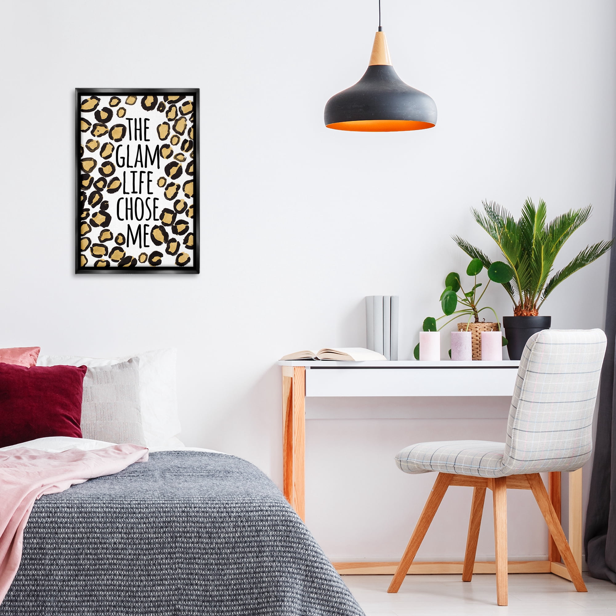 Stupell Industries Glam Life Chose Me Typography Painting Black Floater Framed Art Print Wall Art, 17 x 25