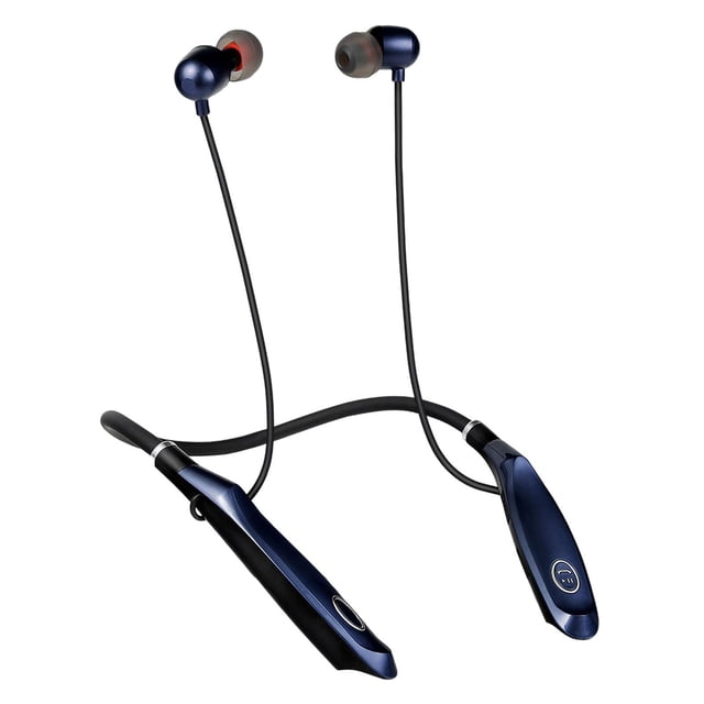 Auriculares Bluetooth 5.0 con banda para el cuello, resistentes al agua y con reproducción para entrenamiento Azul
