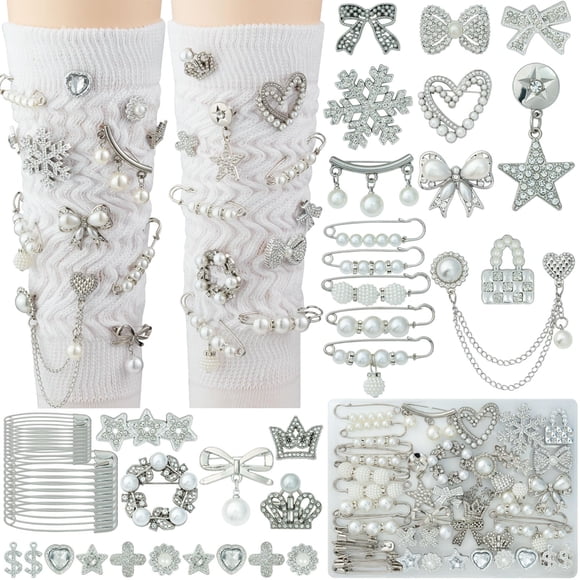 Kit de Dijes para Calcetines Junk DoDoBeads Plateado 55 Piezas para Tenis