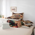 thumbnail image 6 of Feelyou Retro Mandala Aztec Twin Bedding Sets 7-Piece for Men, Hippie Western Fashion Bedding Comforter Set, Brown Triangle Reversible Sheet Sets, Microfiber Bedroom Decor, 6 of 8