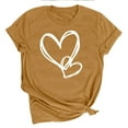 thumbnail image 1 of Bowake T-Shirts Graphiques Cœur pour Femmes Saint-Valentin Été Manches Courtes Col Rond Basiques Décontractés Festival, 1 of 4