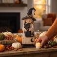 thumbnail image 4 of Halloween Witch Table Decor, Vintage Wooden Witch Sisters Ornament, Farmhouse Witch Figures with Broomstick Pumpkin Black Cat Ghost for Mantels, Shelves, Tray, 4 of 6