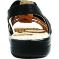 thumbnail image 4 of kozi Sandale Compensée Décontractée Confortable pour Femme, Mocassin à Enfiler avec Bande Élastique et Bout Rond Ouvert, Noir, Taille 7, 4 of 8