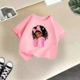 thumbnail image 2 of Utlike Girls Shirt Cute Print Graphic Round Neck Short Sleeve Summer Casual T Shirt Daily Wear Tee Size 11 Years-12 Years Pink, 2 of 4