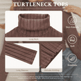 thumbnail image 4 of LWP Women's Ribbed Turtleneck Sweater Long Sleeve Stretchy Fall Winter Undershirts, 4 of 9