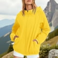 thumbnail image 2 of YDDIAN Raincoats for Women with Hood Lightweight Zip Up Plus Size Packable Jackets Long Sleeve Summer Dressy Fashion Waterproof Raincaots with Pockets Yellow S, 2 of 4