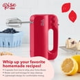 thumbnail image 3 of Rise by Dash Compact Hand Mixer Electric for Whipping + Mixing with Cord Storage, 5 Speed - Red - New, 3 of 7