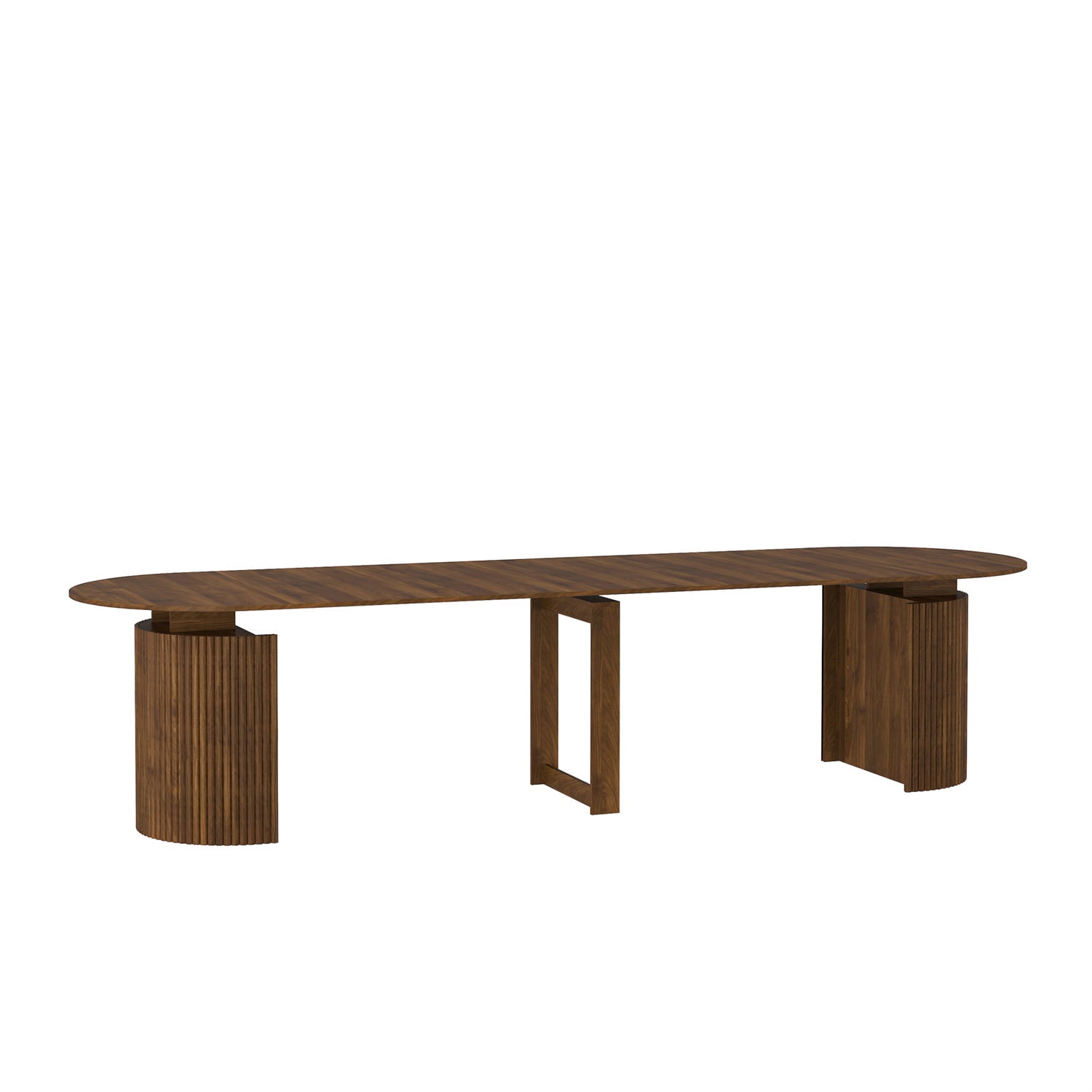 Hommoo Extendable Foldable Dining Table for 1-10 People, Multifunctional Wooden Oval Expandable Console Table, for Kitchen Living Meeting Room,Brown