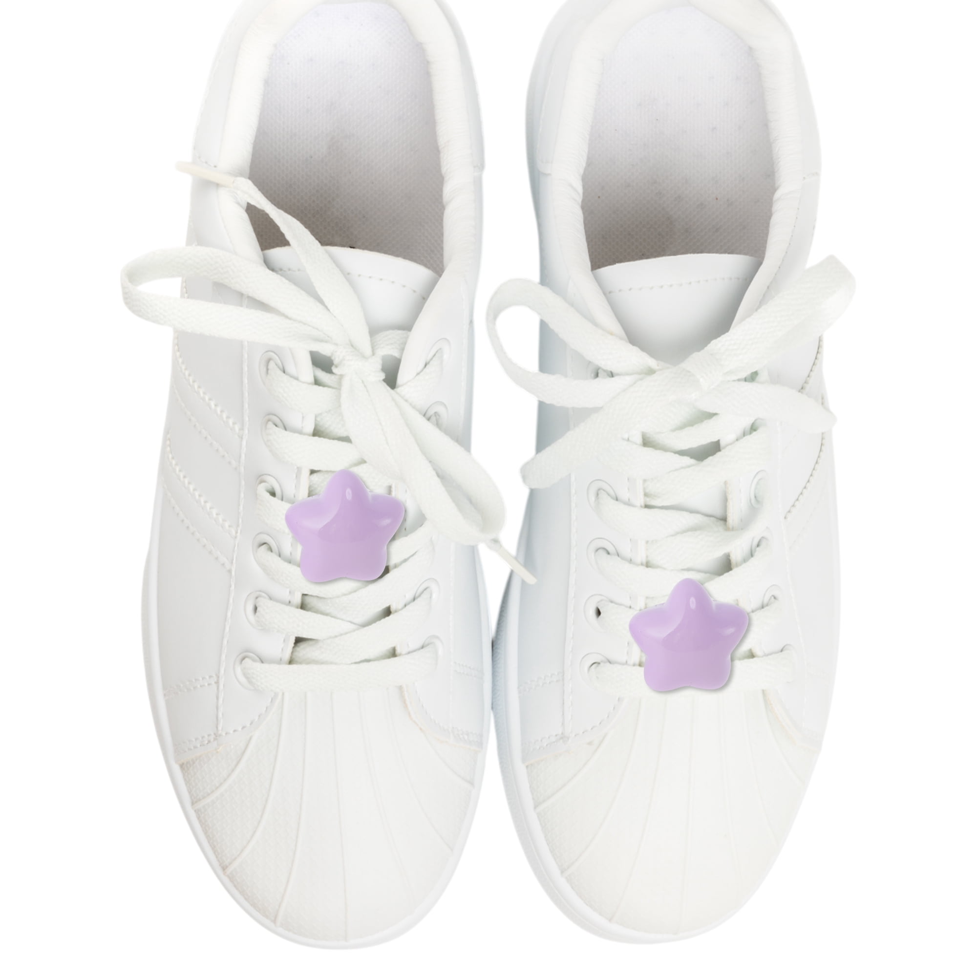 Unique Bargains Chubby Star Shoelace Charms 1 Pair Purple