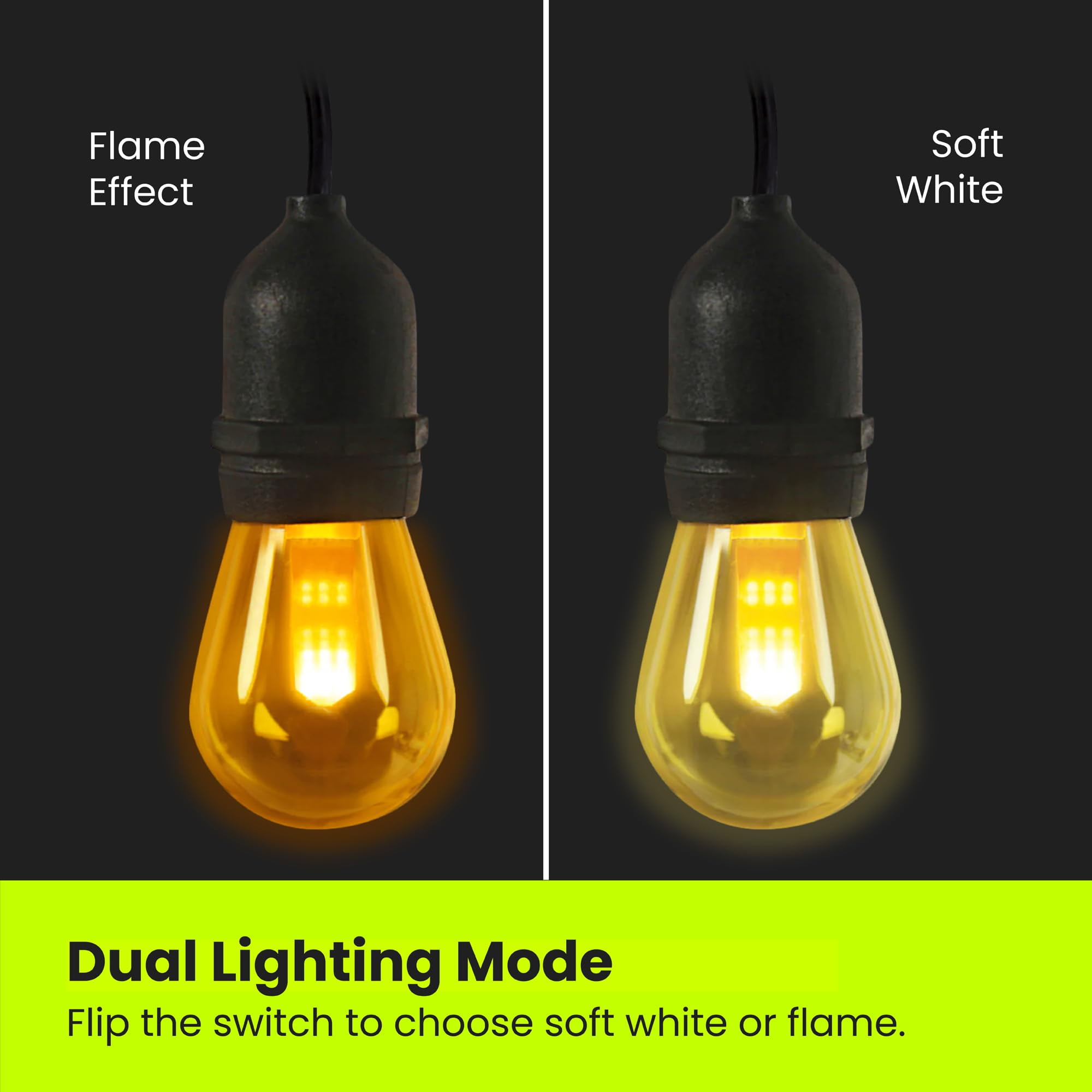 Feit Electric 9037967 LED Flame Bulb String Lights Amber - 6 Lights