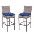 thumbnail image 5 of Prime Garden Rattan Patio Bar Stool with Cushion Set of 2 Navy, 5 of 7