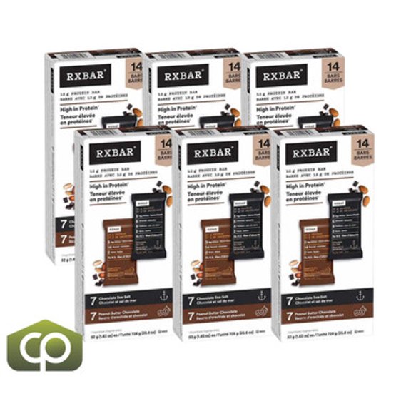 RXBAR Protein Bar Variety Pack High Protein 14 Bars x 52g, (6/Case)