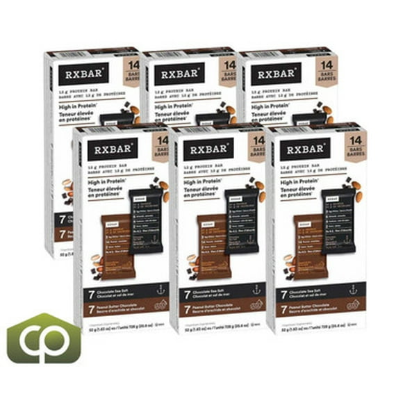 RXBAR Protein Bar Variety Pack High Protein 14 Bars x 52g, (6/Case)