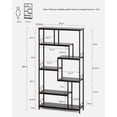 thumbnail image 2 of Zocalo Estantería 180cm para almacenamiento, estantería alta de 8 estantes para dormitorio, estanterías escalonadas con estructura metálica para dormitorio, sala de estar y oficina en casa, negro, 2 of 8