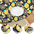 thumbnail image 4 of Yellow Lemon Fruit Slices DarkBlue Pattern Round Fitted Tablecloth with Elastic Edge,Dining Table Cover Waterproof,Outdoor Round Tablecloth for Camping,Dining,Indoor and Outdoor, 4 of 7