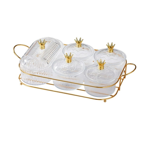 Bandeja para frutos secos Crown Multifuncional Nórdica con Tapa Bandeja para frutos secos Plato para aperitivos estilo D