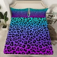 thumbnail image 2 of Homewish Gradient Purple Blue Queen Sheet Sets,Chic Cheetah Pattern Flat Sheet,Modern Abstract Desgin Queen Fitted Sheet For Girls Kids,Luxury Bedroom Decor,4pcs, 2 of 7
