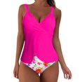 thumbnail image 1 of Swimsuits Women Stylish Ruffle Separates Bikinis for Beach Vacation Hot Pink Womens Bathing Suits L, 1 of 4