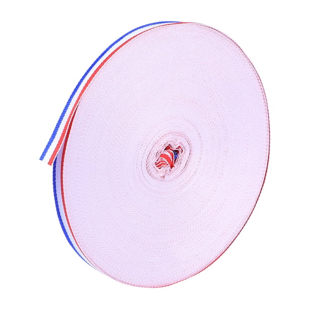 Cinta de rayas de 1 cm, rollo de 50 m para envolver regalos, bolsas de disfraces, decoración de fiestas y bodas (rojo, blanco y azul)
