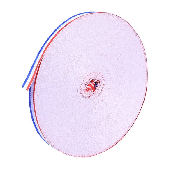 CIMAXIC Ruban de Mariage 1CM Rayures 50m/rouleau pour Sac de Costume Emballage Cadeaux Décoration de Fête Fournitures de Mariage (Rouge Blanc et Bleu), 1968.5"X0.39"X0.04 Pouces