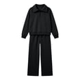 thumbnail image 4 of Enjoytime Girls Outfits Collared Quarter Zip Sweatshirt Pants 2 Piece Set Kids Casual Fashion Long Sleeve Sweatsuit, 4 of 7