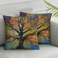 thumbnail image 2 of COMIO  Hippy Pattern Square Throw Pillow Covers 2 Packs, Hippie Colorful Tree Decorative Couch Pillowcase Double Side Print Throws Cushion Cover for Bed Sofa, 2 of 6