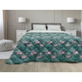 thumbnail image 1 of Leopard Down Alternative Comforter, Abstract Colored Animal Skin Print Spots Pattern Cold Tones, Microfiber Quilt for All Season, 5 Sizes, Sea Green Charcoal Grey, by Ambesonne, 1 of 3