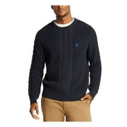 NAUTICA Mens Navy Logo Graphic Long Sleeve Crew Neck Classic Fit Cotton Pullover Sweater S