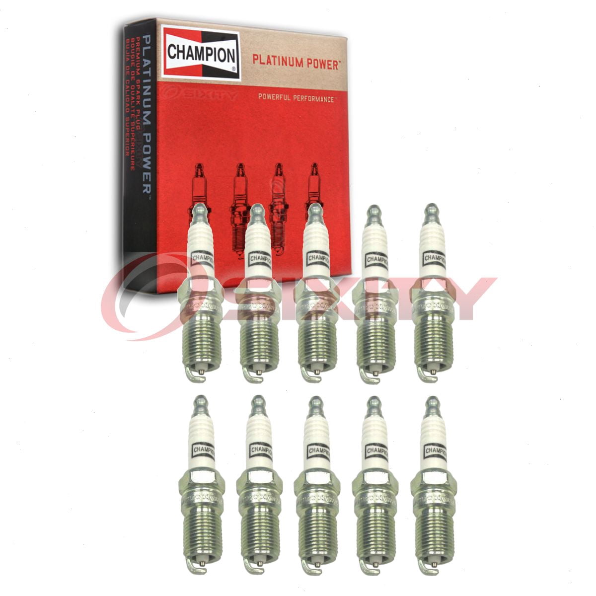 10 pc Champion 3401 Platinum Spark Plugs for 4305 8 8003 8006 AGSF22FM1 AWSF22E AWSF32E AWSF32F AWSF32P AWSF42P HGR7KQC HGR8DDP RS10PYC4 Ignition Wire Secondary