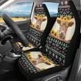 thumbnail image 2 of ZIATUBLE Highland Cow Sunflower Car Seat Covers Front Seats Only 2 Pcs Aztec Tribal High Back Saddle Blankets Fit for SUV Sedan Van Captain Chair Seat Cover Auto Interior Accessory for Women, 2 of 7