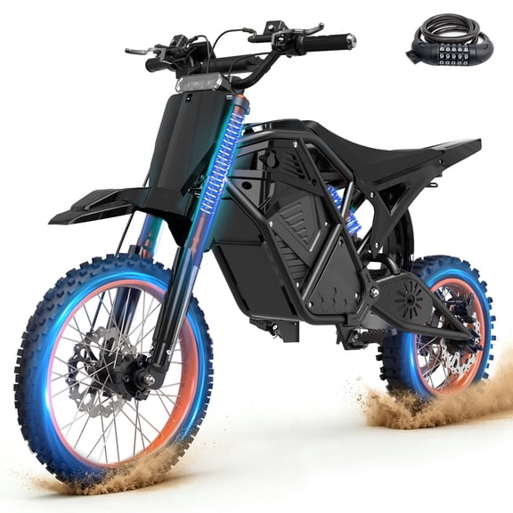 ESKUTE Electric Dirt Bike for Teens & Adults, 3500W Mid-Drive Motor, 38 MPH Off-Road , 48V 23Ah Battery, 14"/12" Wheels, Hydraulic Dual Shock Suspension Orange with Lock